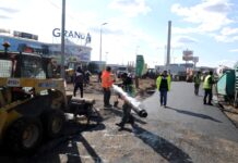 Circulație deviată în Sectorul 4! Sosește utilajul care va fora pilonii pasajului care se construiește în zona Metalurgiei