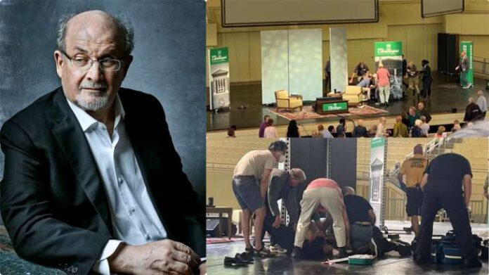 VIDEO / Salman Rushdie, înjunghiat pe o scenă din New York. Publicul făcea poze