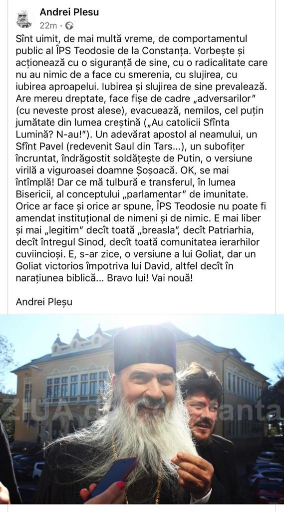 Pleșu îl atacă pe IPS Teodosie, dar un fan GOLD FM îi dă o replică teribilă!: “un măgar în pijama”!