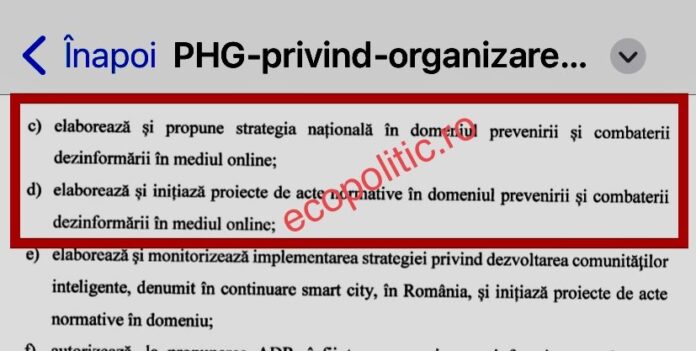 DOCUMENTE Ministerul Digitalizării își arogă noi atribuții – presa online va fi monitorizată și controlată direct sub pretextul dezinformării politice, sociale și economice