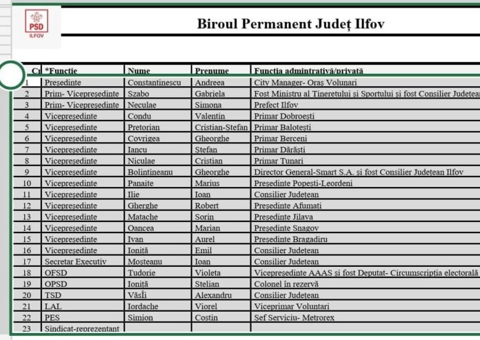 Organizația PSD Ilfov confiscată de neamurile lui Pandele!