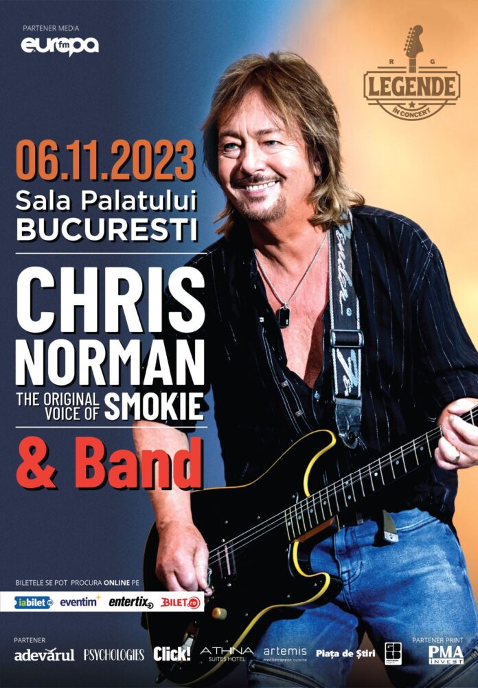 Chris Norman, Smokie, va susține un concert de senzație La Sala Palatului din București, pe 6 niembrie 2023!