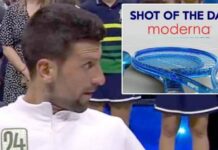 Djokovic – nevaccinat – câștigă US Open sponsorizat de Moderna și primește premiul pentru „Lovitura Moderna a zilei” (Moderna Shot of the Day)