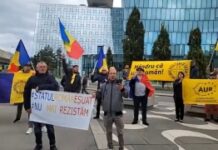 Protest AUR la sediul OMV din Viena: ‘PSD și PNL – slugile OMV!’