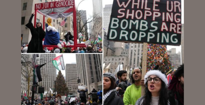 New York: Protestatarii pro-palestinieni scandează „Crăciunul este anulat”