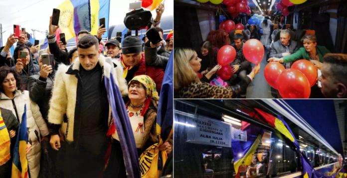 24 de ore cu simpatizanții AUR care s-au urcat în „trenul Unirii”