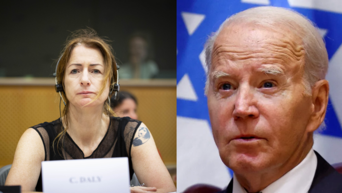 Clare Daly, mesaj dur la adresa lui Joe Biden în Parlamentul European: Butcher Biden și Frau Genocide (Ursula von der Leyen) sunt propovăduitorii terorii israeliene