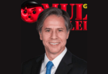 Omul Negru al Zilei, Antony Blinken. Șeful diplomației SUA batjocorește democrația, apoi înfulecă și cântă pe scena unui bar din Ucraina.