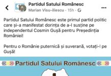 PSR, Partidul Satului Românesc, primul partid ce-l susține pe independentul Cozmin Gușă la prezidențiale!