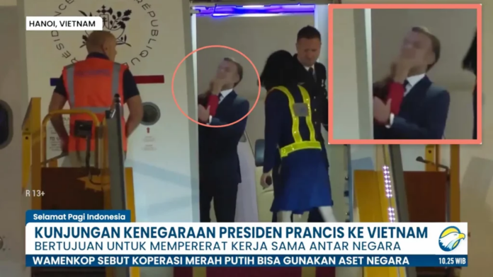 Macron a fost pălmuit de Brigitte când coboară din avion în Vietnam: scenă suprarealistă la Hanoi