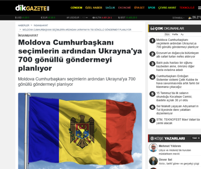 Bombă în presa turcă contra Maiei Sandu, în prima zi de campanie electorală din Moldova! Dacă PAS câștigă parlamentarele, soldații moldoveni vor fi trimiși la război în Ucraina
