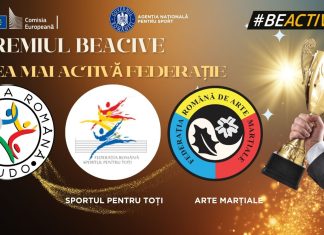 Federația Română de Judo nominalizată la categoria „Cea mai activă Federație”, în cadrul Galei Premiilor BeActive 2025!