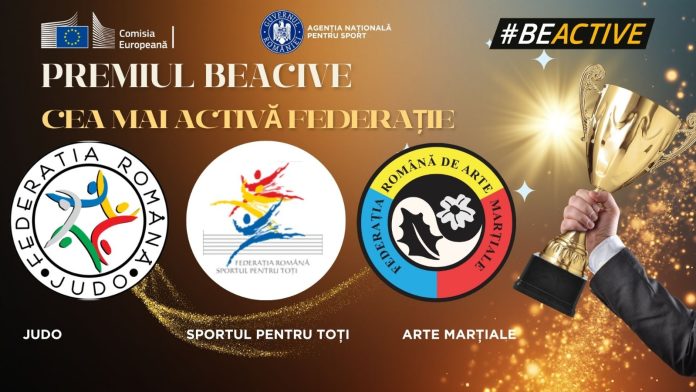 Federația Română de Judo nominalizată la categoria „Cea mai activă Federație”, în cadrul Galei Premiilor BeActive 2025!