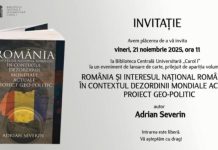 Lansare de carte: „România și interesul național românesc în contextul dezordinii mondiale actuale. Proiect geo-politic”, semnat de Adrian Severin