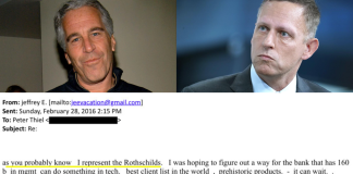 Adevărul senzațional despre Epstein, într-un mesaj către miliardarul Peter Thiel: “După cum știi, îi reprezint pe Rothschilds!” (EVADARE.RO)
