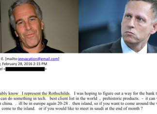 Adevărul senzațional despre Epstein, într-un mesaj către miliardarul Peter Thiel: “După cum știi, îi reprezint pe Rothschilds!” (EVADARE.RO)
