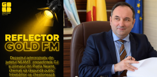 Președintele CJ Neamț răspunde întrebărilor adresate prin REFLECTOR la GOLD FM, primarul din Piatra Neamț se mai gândește!