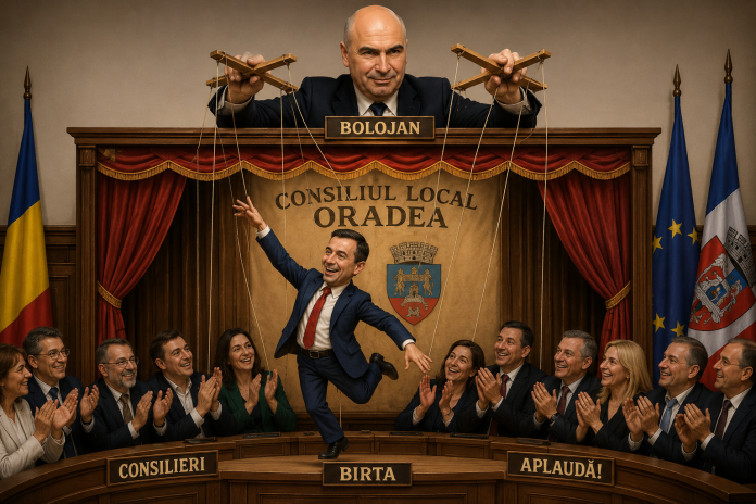 Teatru de păpuși în Consiliul Local Oradea: Bolojan trage sforile, Birta dansează, consilierii aplaudă! Teatru de păpuși în Consiliul Local Oradea: Bolojan trage sforile, Birta dansează, consilierii aplaudă!