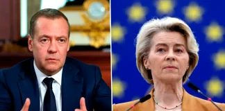Medvedev o ironizează dur pe “Ursula-șarlatana”, după ce s-a aflat că drona era ucraineană!