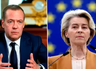 Medvedev o ironizează dur pe “Ursula-șarlatana”, după ce s-a aflat că drona era ucraineană!