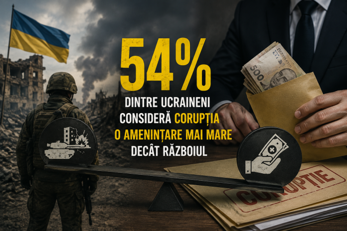54% dintre ucraineni consideră corupția o amenințare mai mare decât războiul, arată un sondaj 54% dintre ucraineni consideră corupția o amenințare mai mare decât războiul, arată un sondaj