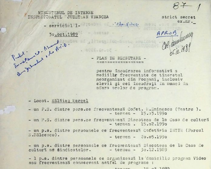 Cum recruta Securitatea elevii de liceu. Cercetătoarea CNSAS Cristina Dobre, documente spectaculoase despre cel care l-a racolat pe fostul lider PSD Marian Oprișan! Cum recruta Securitatea elevii de liceu. Cercetătoarea CNSAS Cristina Dobre, documente spectaculoase despre cel care l-a racolat pe fostul lider PSD Marian Oprișan!