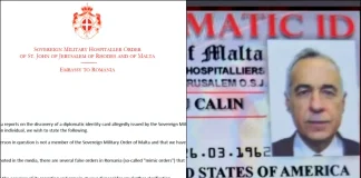 Călin Georgescu acuzat și că posedă legitimație falsă a Ordinului de Malta. Comunicat oficial al organizației!