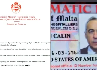 Călin Georgescu acuzat și că posedă legitimație falsă a Ordinului de Malta. Comunicat oficial al organizației!
