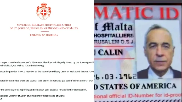 Călin Georgescu acuzat și că posedă legitimație falsă a Ordinului de Malta. Comunicat oficial al organizației! Călin Georgescu acuzat și că posedă legitimație falsă a Ordinului de Malta. Comunicat oficial al organizației!